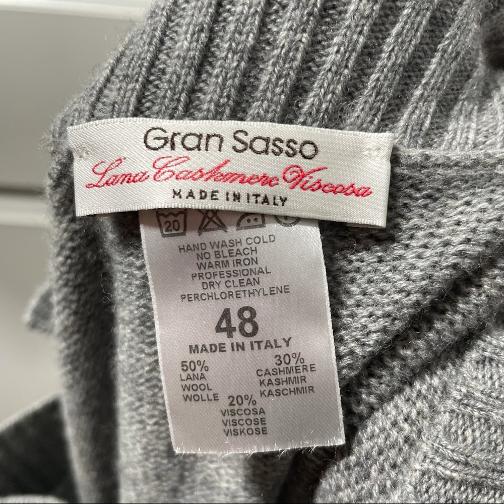 Gran Sasso Cashmere Blend Gray Sweater Dress size IT 48 - Picture 9 of 12